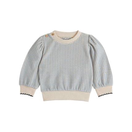 Avis Sweat-shirt éponge imprimé Vichy Bleu manches longues Emile et Ida 1
