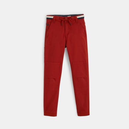Avis Pantalon en toile et cordon à la taille orange garçon OKAIDI 1