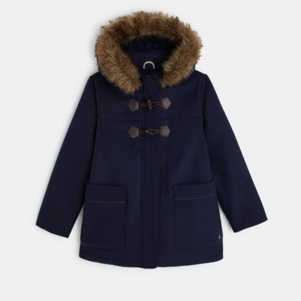 Manteau de ville caban a capuche bleu fille OKAIDI Comparateur Avis Prix