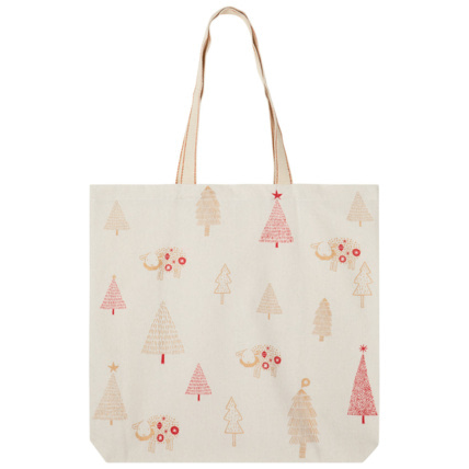 Avis Tote bag en coton recyclé à motifs esprit Noël Hiver magique - Ecru Prémaman 1