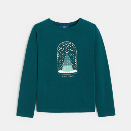 Avis T-shirt manches longues à motif pailleté OKAIDI 1