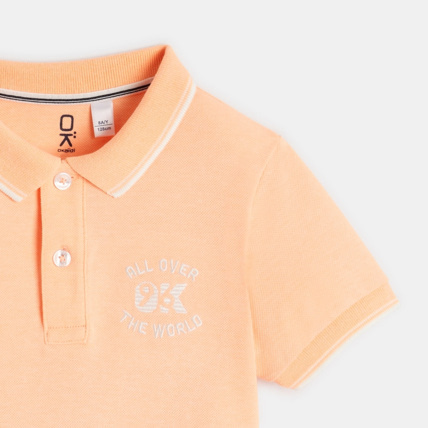 Avis Polo maille piquée manches courtes orange garçon OKAIDI 2