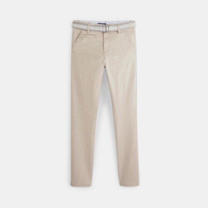 Avis Pantalon ceinturé en toile beige garçon OKAIDI 1