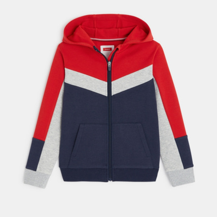 Avis Sweat-shirt 3 couleurs à capuche bleu garçon OKAIDI 1