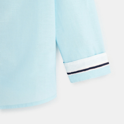 Avis Chemise bicolore en popeline bleue garçon OKAIDI 2