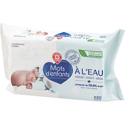 Avis Lingettes bébé à l'eau Mots d'enfants 1