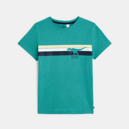 Avis T-shirt manches courtes motif dinosaure bleu garçon OKAIDI 1