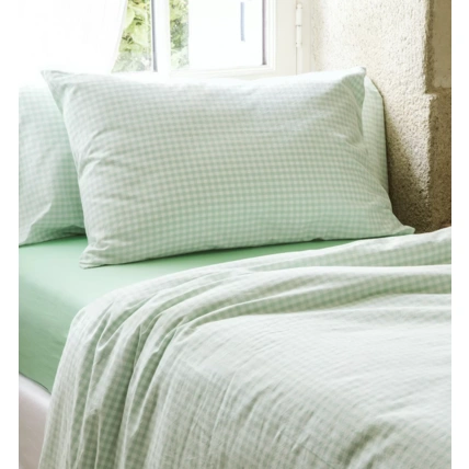 Avis Taie d'oreiller percale de coton bio Vichy KADOLIS 2