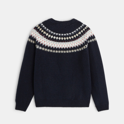 Avis Pull scandinave motif jacquard bleu fille OKAIDI 4