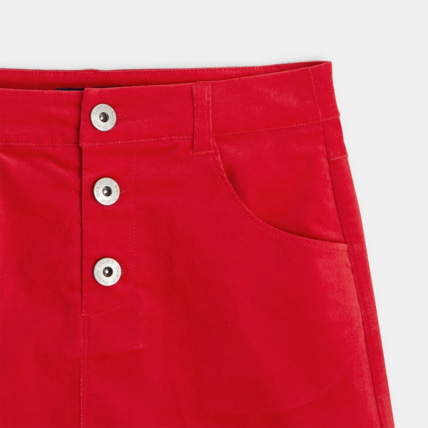 Avis Jupe trapèze en velours rasé uni rouge fille OKAIDI 3