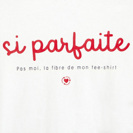 Avis T-shirt à message en coton recyclé majoritaire beige fille OKAIDI 2