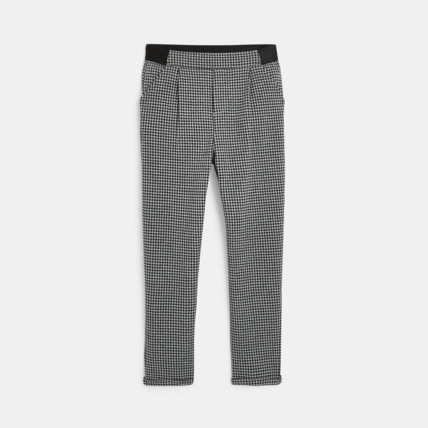 Avis Pantalon à carreaux Pied-de-Poule gris fille OKAIDI 2