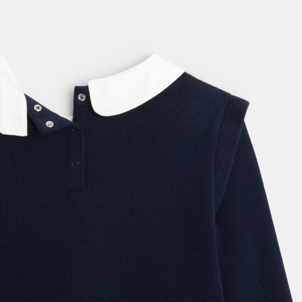 Avis Robe gaufrée à col Claudine bleue fille OKAIDI 3