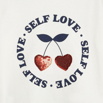 Avis T-shirt à message "Self love" rouge fille OKAIDI 3