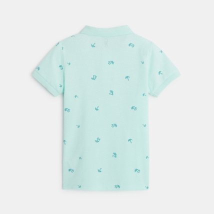 Avis Polo manches courtes imprimé turquoise garçon OKAIDI 3