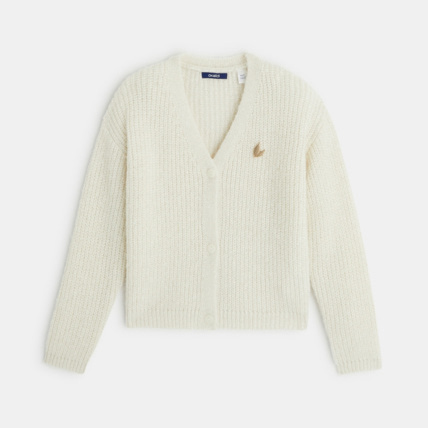 Avis Gilet côtelé boutonné blanc fille OKAIDI 1