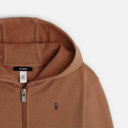 Avis Sweat-shirt uni à capuche marron garçon OKAIDI 2