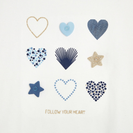Avis T-shirt Coeurs à personnaliser bleu fille OKAIDI 3