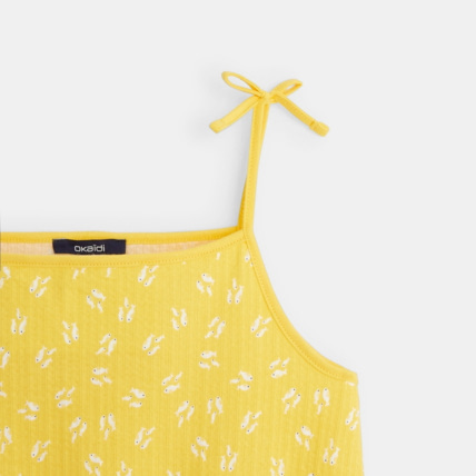 Avis Combishort en jersey imprimé jaune fille OKAIDI 4