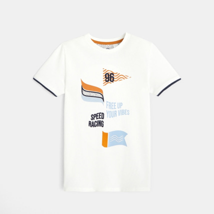 Avis T-shirt à message blanc garçon OKAIDI 1