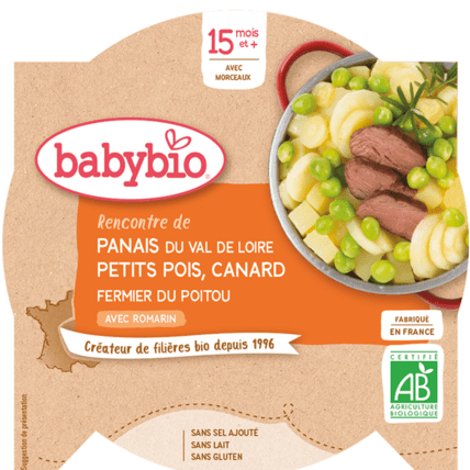 Avis Rencontre de Panais du Val de Loire Petits pois Canard fermier du Poitou au Romarin Babybio 1