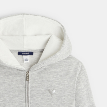 Avis Sweat-shirt uni à capuche gris fille OKAIDI 3