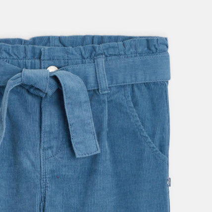 Avis Pantalon carrot en velours bleu fille OKAIDI 2