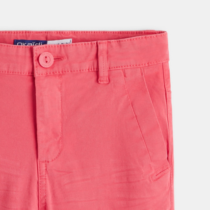 Avis Pantalon chino en twill de coton uni rose garçon OKAIDI 3