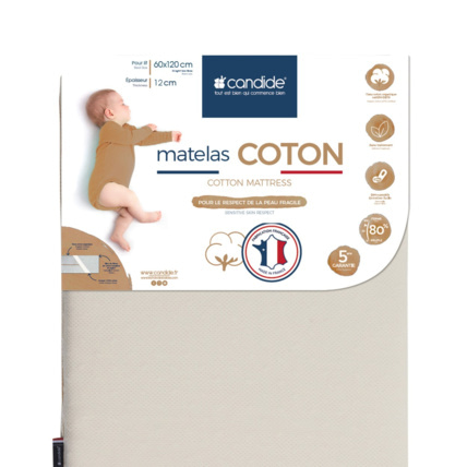 Avis Matelas bébé  Coton - 60x120cm CANDIDE 1
