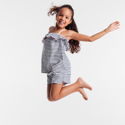 Avis Pyjama d'été rayé et volanté fille OKAIDI 1