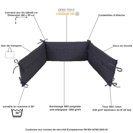 Avis Tour de lit bébé en coton respirant anti-allergique MIO ALBEROMIO 3