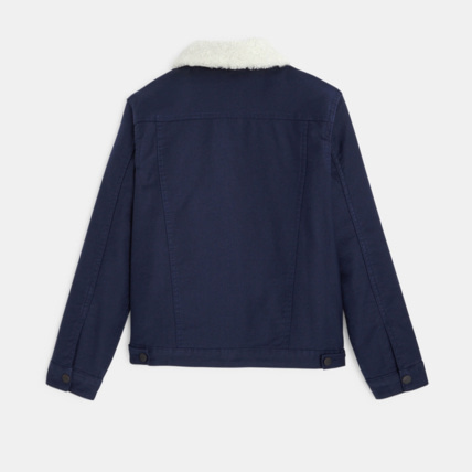 Avis Blouson en toile doublée et col fourrure bleu garçon OKAIDI 4