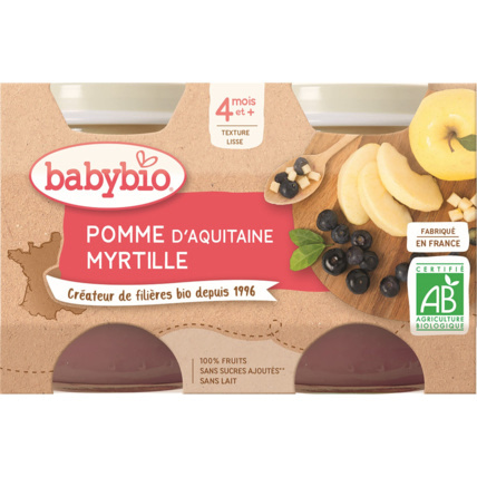Avis BIO Pommes Nouvelle-Aquitaine Myrtilles dès 4 mois Babybio 1