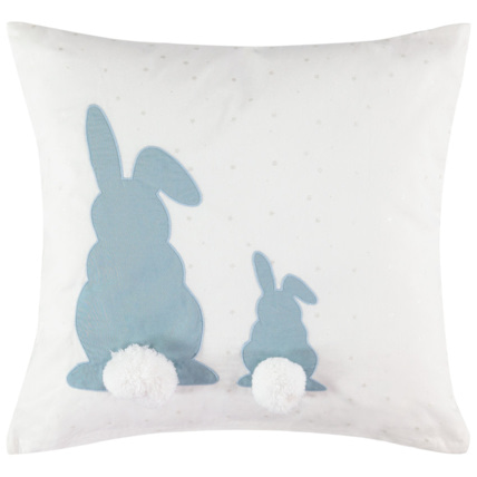 Avis Coussin décoratif motif lapins et pompons Prémaman 1