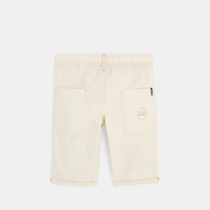 Avis Bermuda en toile à taille élastiquée blanc garçon OKAIDI 3