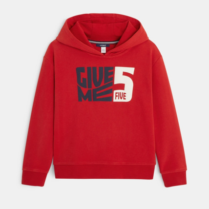 Avis Sweat-shirt à capuche en molleton rouge garçon OKAIDI 2