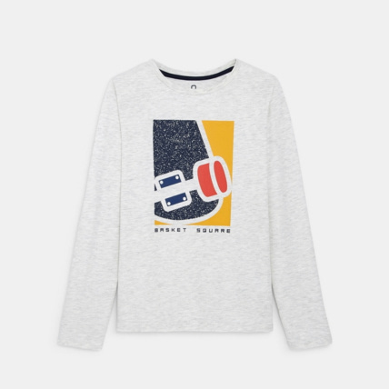 Avis T-shirt en coton biologique et motif sport gris garçon OKAIDI 1