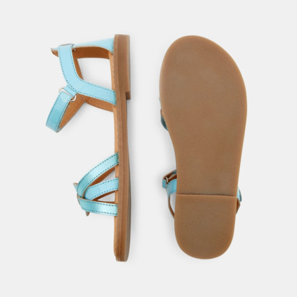 Avis Sandales à bride cuir verni turquoise fille OKAIDI 4