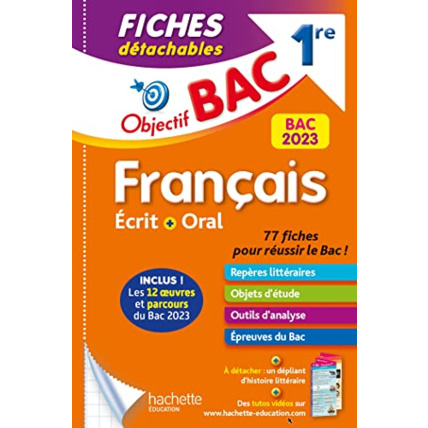 Avis Objectif BAC Fiches détachables Français 1re BAC 2023 Hachette Éducation 1