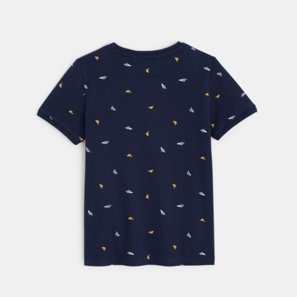 Avis T-shirt en piqué de coton "Avion en papier" bleu garçon OKAIDI 3