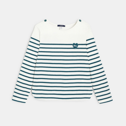 Avis T-shirt marinière à personnaliser d'un cœur vert fille OKAIDI 2
