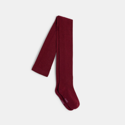 Avis Collants en tricot côtelé violets fille OKAIDI 1
