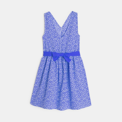 Avis Robe cache-coeur à fleurs bleue fille OKAIDI 3
