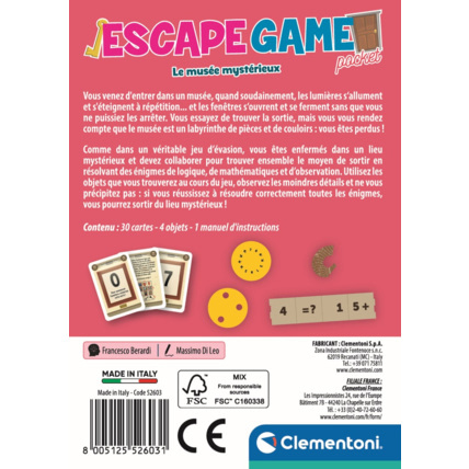 Avis Escape Game - Le musée mystérieux Clementoni 3