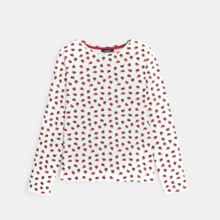 Avis T-shirt manches longues motifs pommes rose fille OKAIDI 1