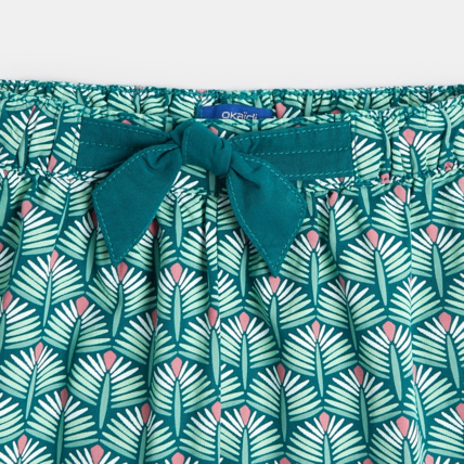 Avis Short en toile imprimée vert fille OKAIDI 2