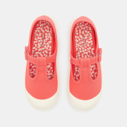 Avis Ballerines toile forme salomé orange fille OKAIDI 3