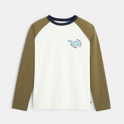 Avis T-shirt bicolore vert garçon OKAIDI 1