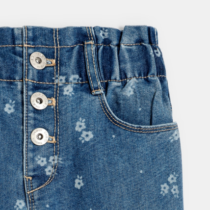 Avis Jean mom paper bag bleu fille OKAIDI 3
