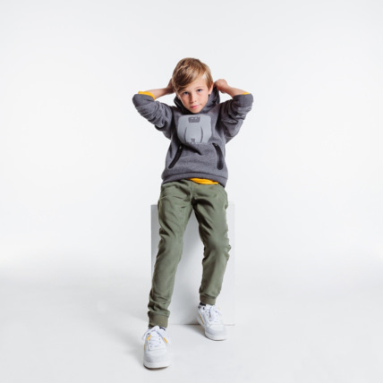 Avis Jogpant uni en toile stretch vert garçon OKAIDI 1